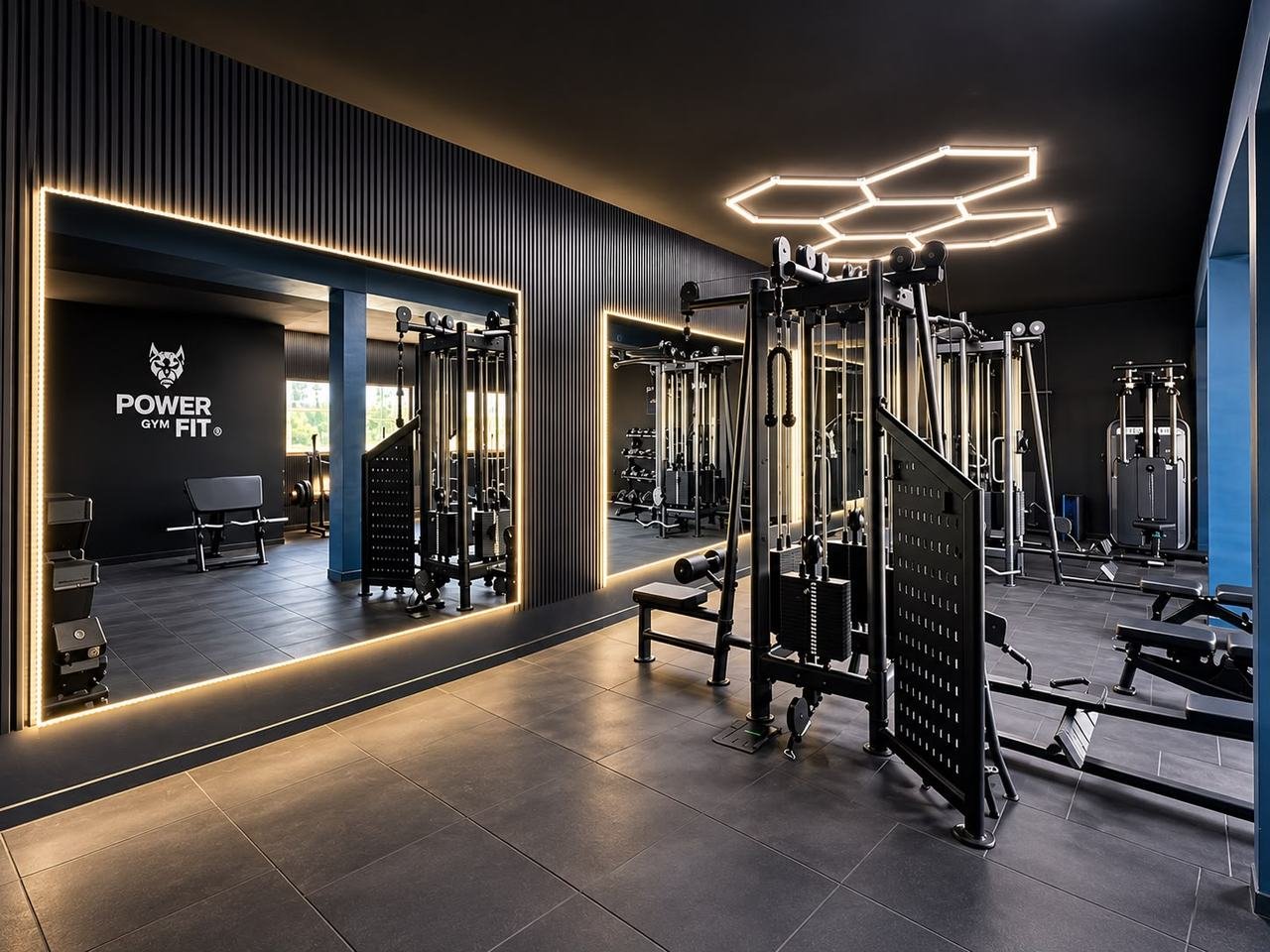 La sala principal, desde la entrada — Power Fit Gym